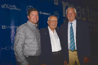 Greg Meloon, the new President of NAUTIQUE together with his 98 year old grandfather Ralph Meloon and IWWF President Kuno Ritschard